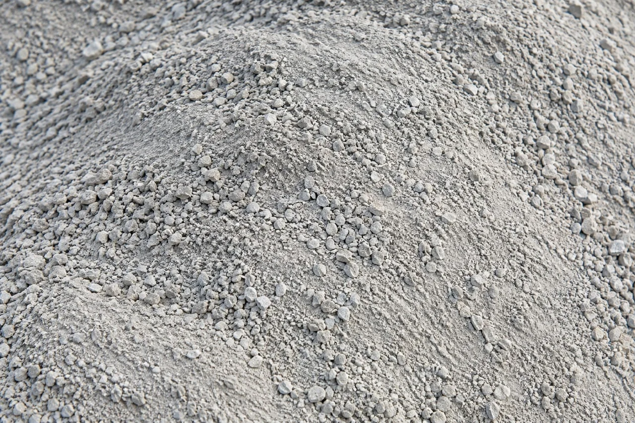 Fine-textured grey limestone screenings with small angular grit